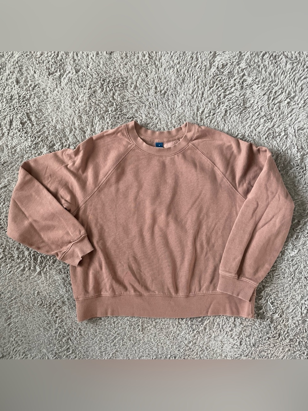 Old Navy Womens Cropped Crewneck Sweatshirt Rare Earth Fleece Pullover Small